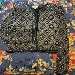 Laurence Kazar silk cut bead jacket